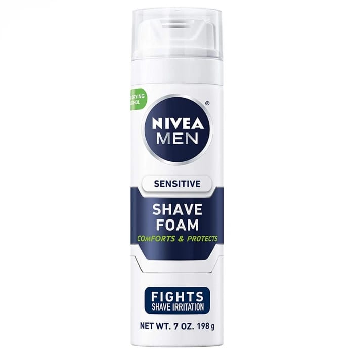 NIVEA MEN Sensitive Shaving Foam, For Gentle and Protected Skin, Alcohol-Free Formula, Ideal for Reducing Shave Irritation