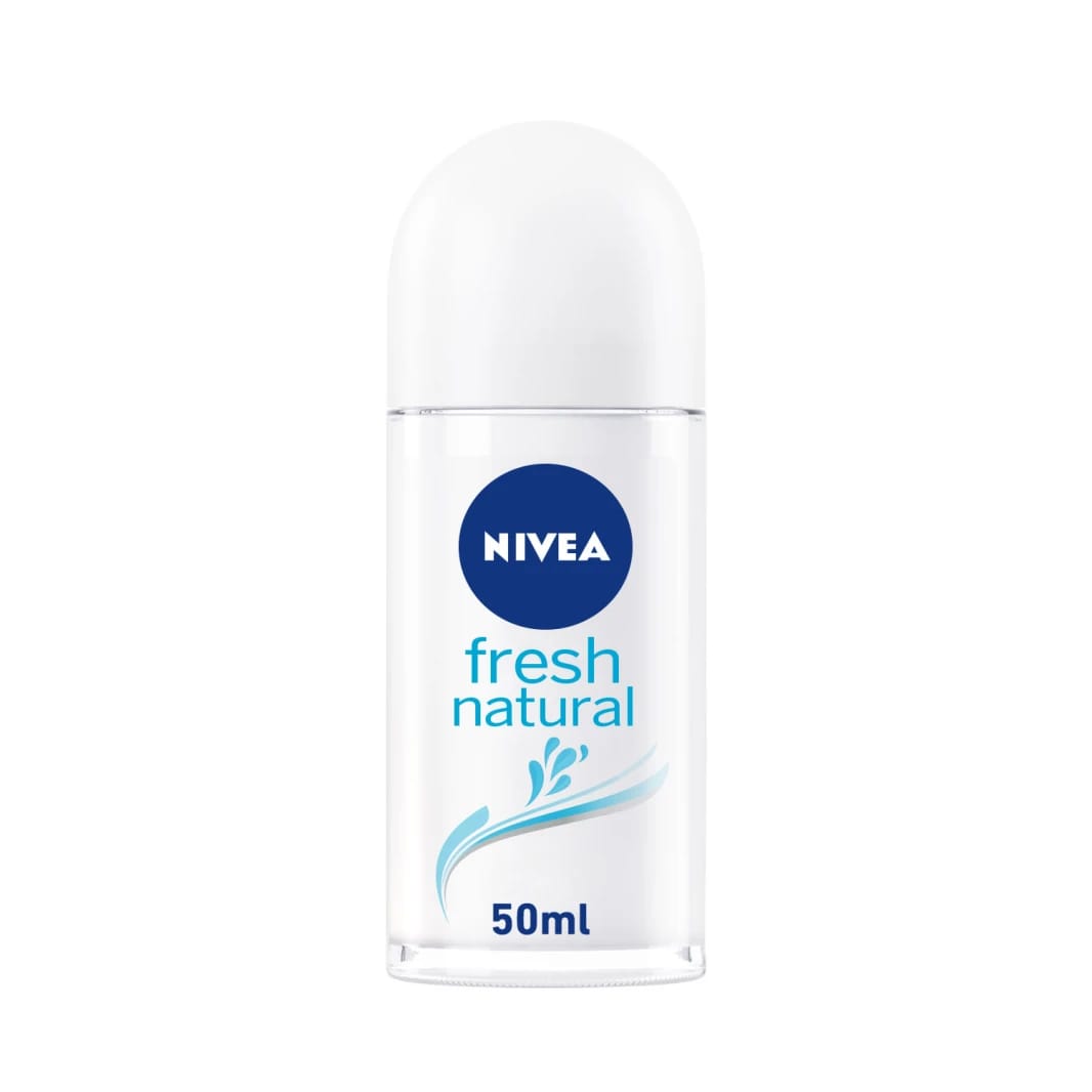 NIVEA Fresh Natural Roll-On Deodorant for Women, 50ml Bottle, Stay Fresh and Dry All Day with a Natural Design