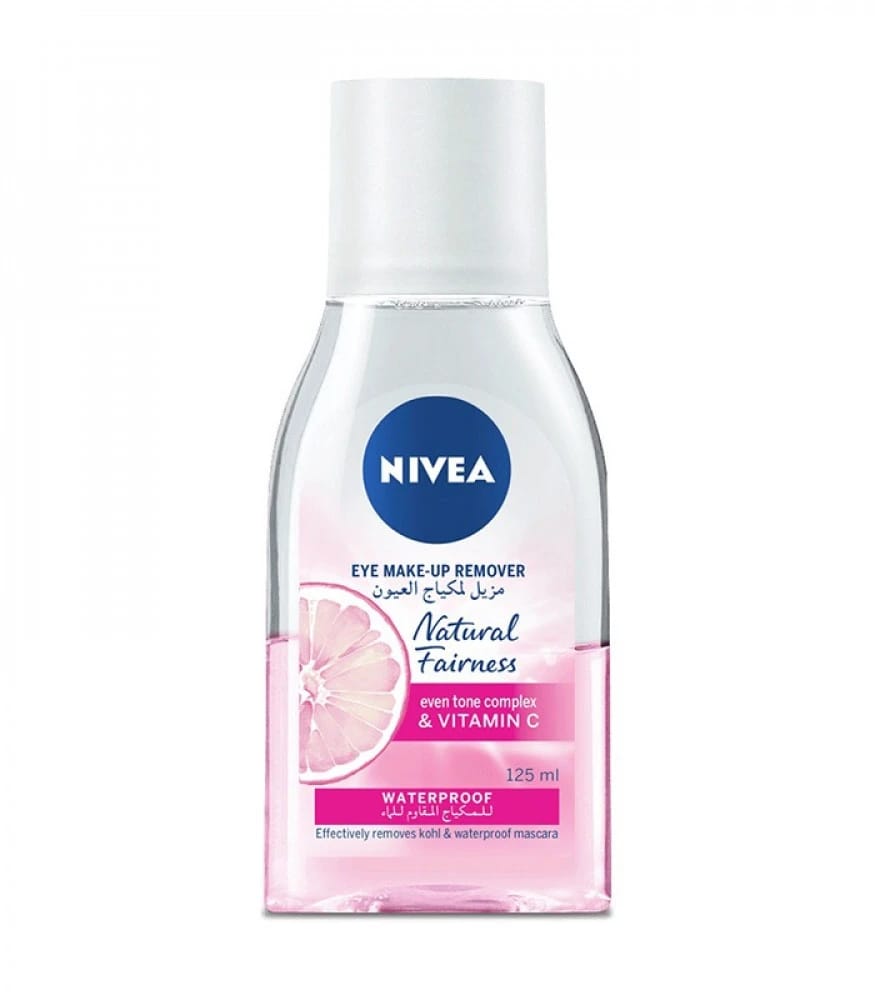 Nivea Eye Make-Up Remover with Natural Fairness Design for Brighter Skin with Vitamin C, Waterproof Formula.