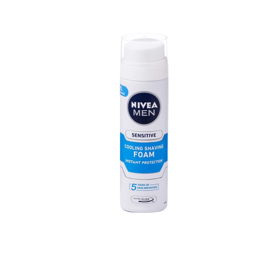 NIVEA Men Sensitive Cooling Shaving Foam for Sensitive Skin Instant Protection Enhanced Comfort for All Skin Types