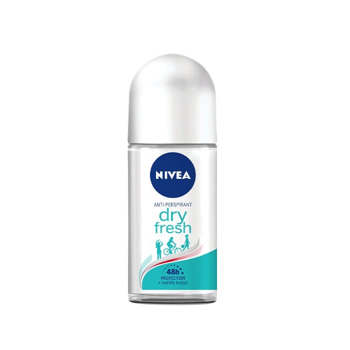 Nivea Dry Fresh Anti-Perspirant Roll-On for Men and Women with 48-Hour Protection and Daily Long-Lasting Use.