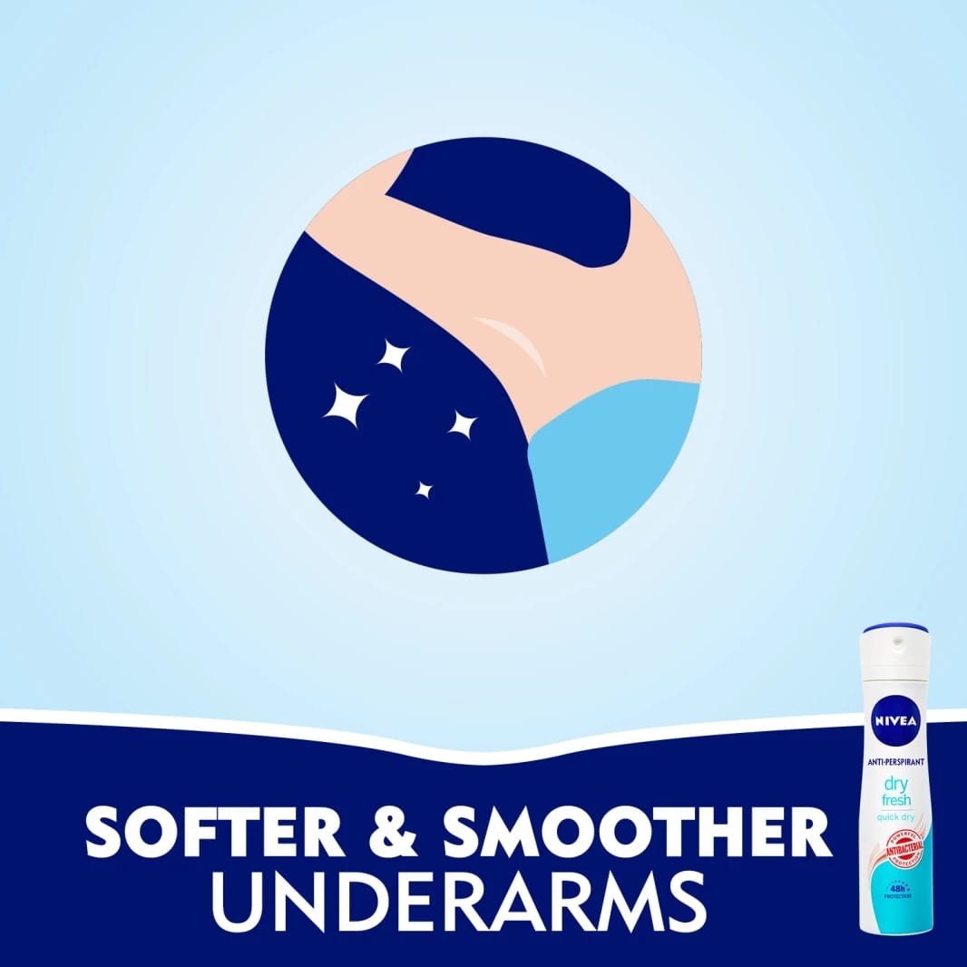 NIVEA Anti-Perspirant Dry Fresh Quick Dry Modern Design for Everyday Use for Women Long-lasting Odor Protection Refreshing Feel