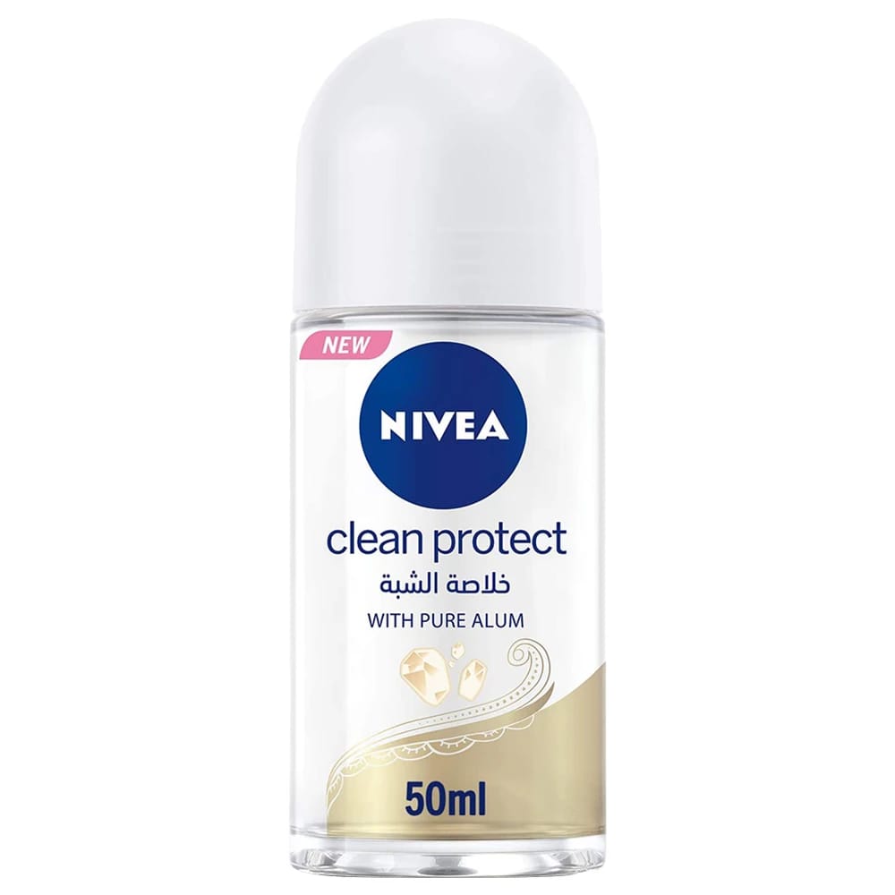 Nivea Clean Protect Roll-On Deodorant for Men and Women with Modern Design for Daily Freshness