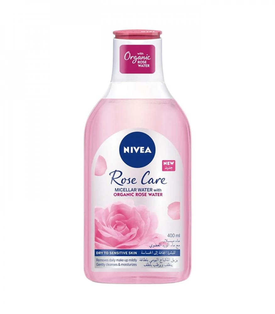 Nivea Rose Care Micellar Water with Organic Rose Water for Dry and Sensitive Skin - Gentle Touch and Continuous Radiance