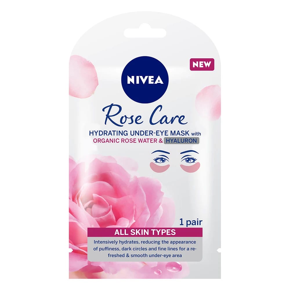 Nivea Rose Care Hydrating Under-Eye Mask with Organic Rose Water & Hyaluron for All Skin Types