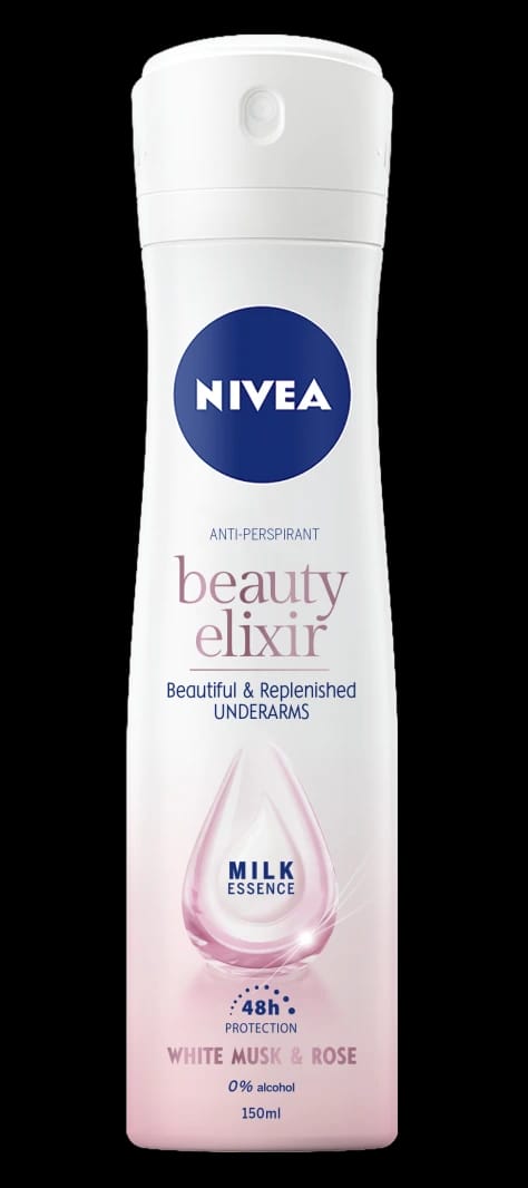 NIVEA Beauty Elixir Deodorant for Beautiful and Replenished Underarms with White Musk & Rose Scent for Women