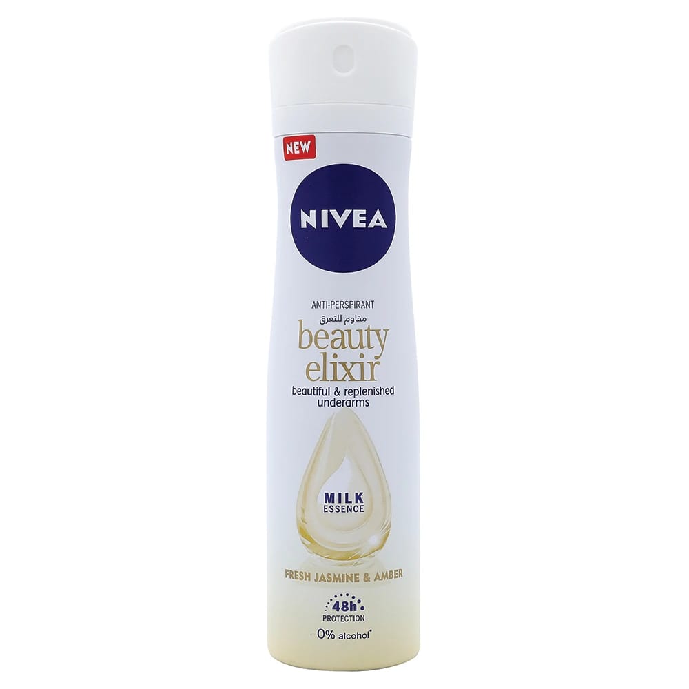 NIVEA Beauty Elixir Anti-Perspirant with Milk Essence for Beautiful and Replenished Underarms in Jasmine & Amber Fragrance