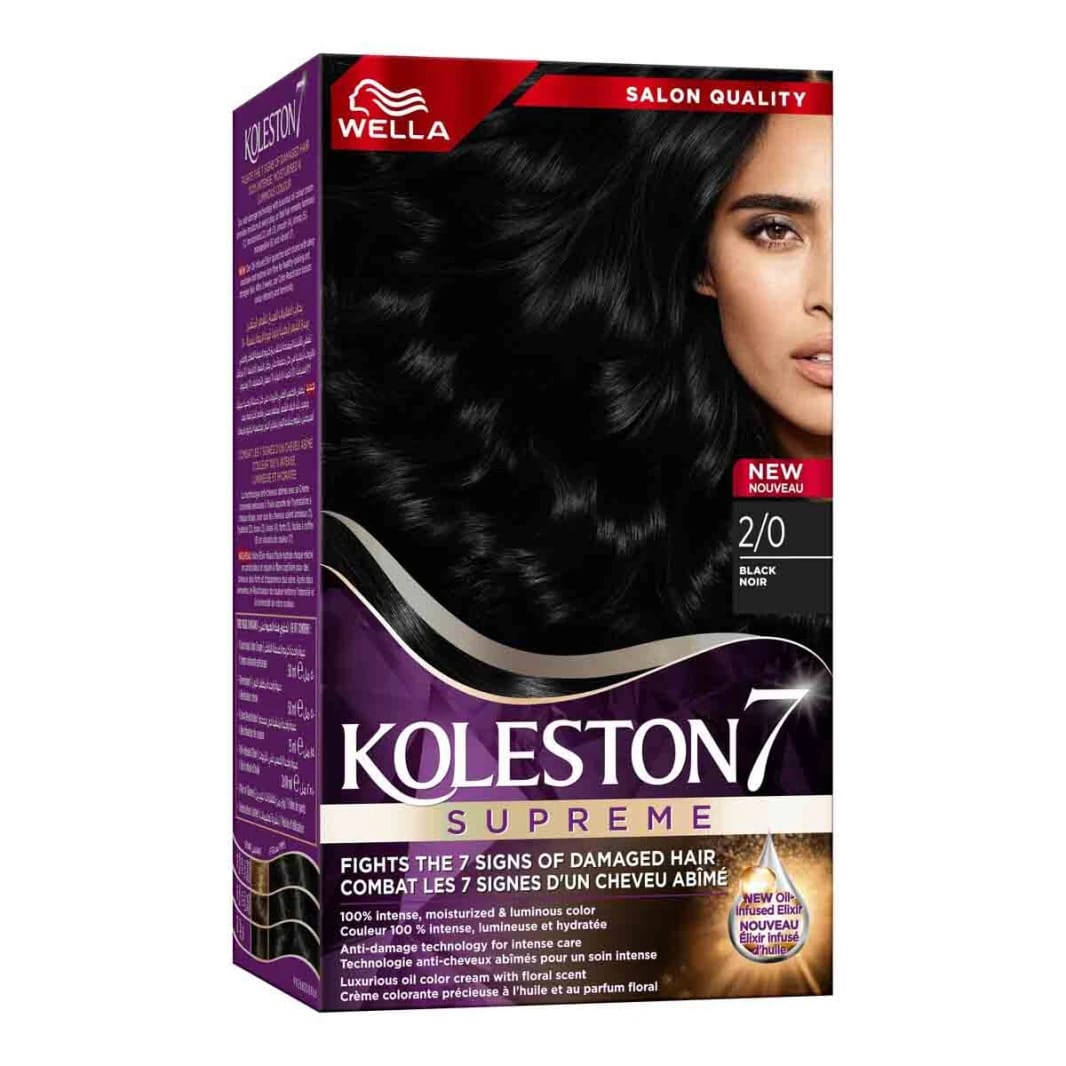 Wella Koleston Supreme 7 Hair Color to Combat Damaged Hair with Intense Black Shade for Women.