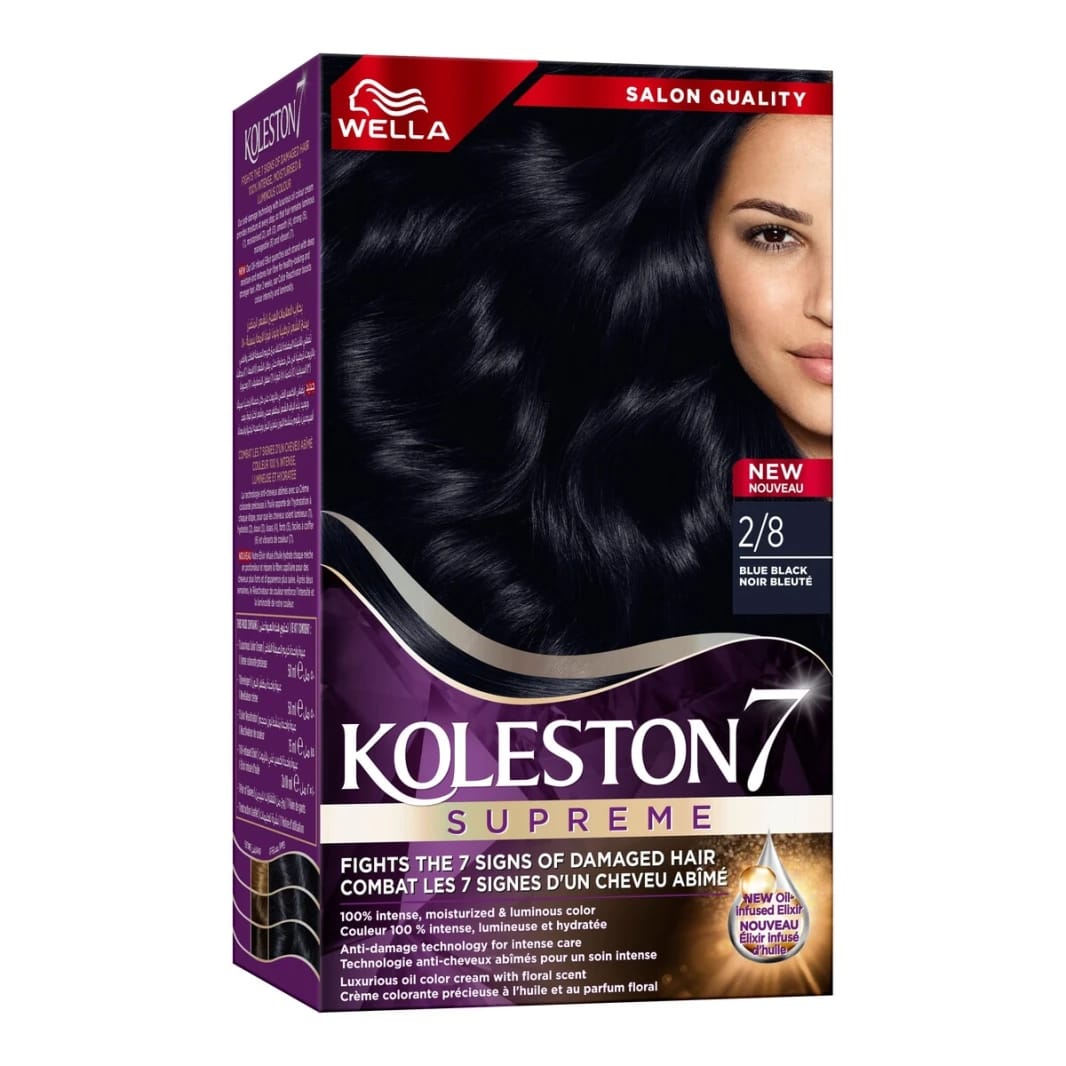 Wella Koleston Supreme 2/8 Blue Black Hair Color for Women with Innovative Design for Ultimate Damage Protection