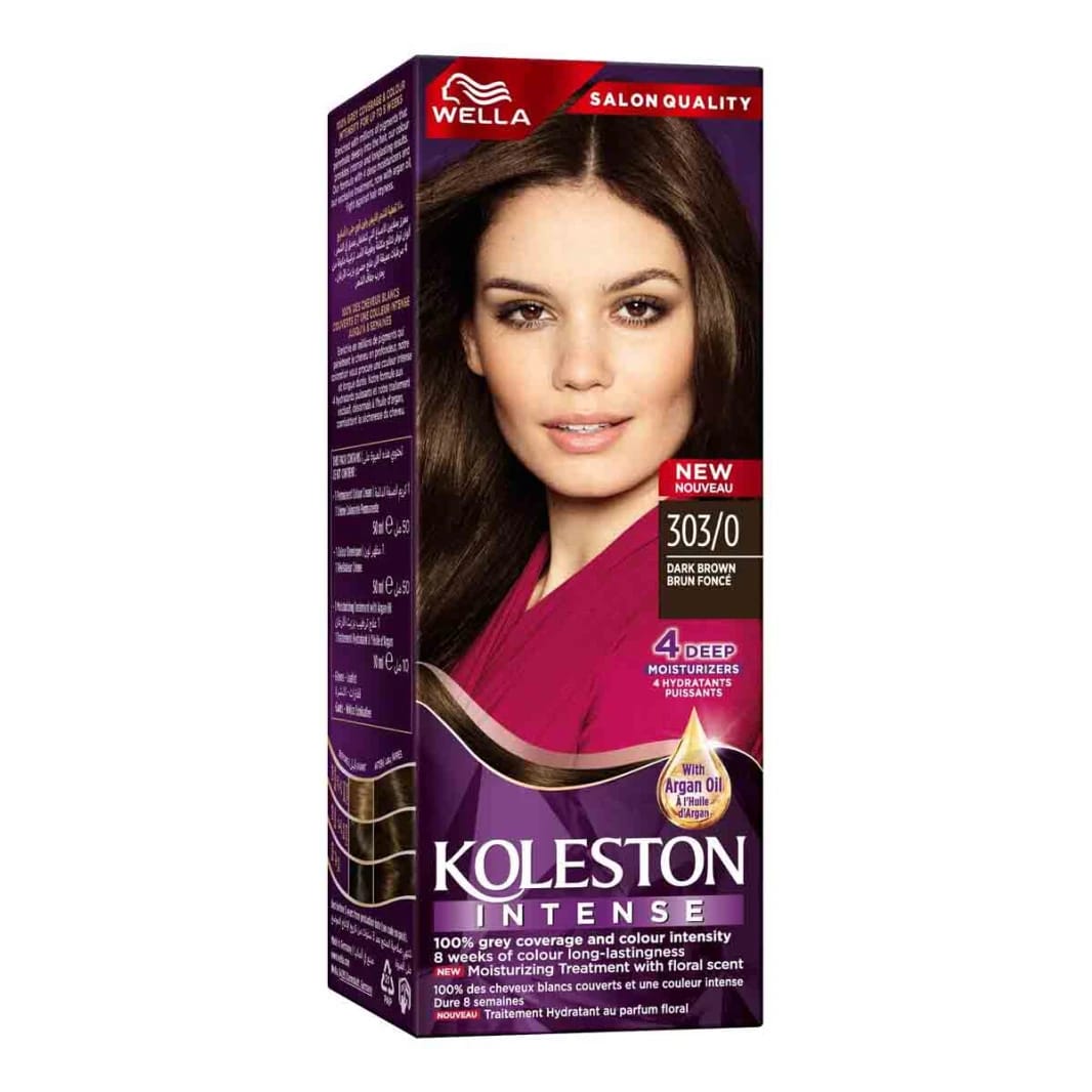 Koleston Intense Hair Color Dark Brown for Women with Argan Oil for Effective Grey Coverage