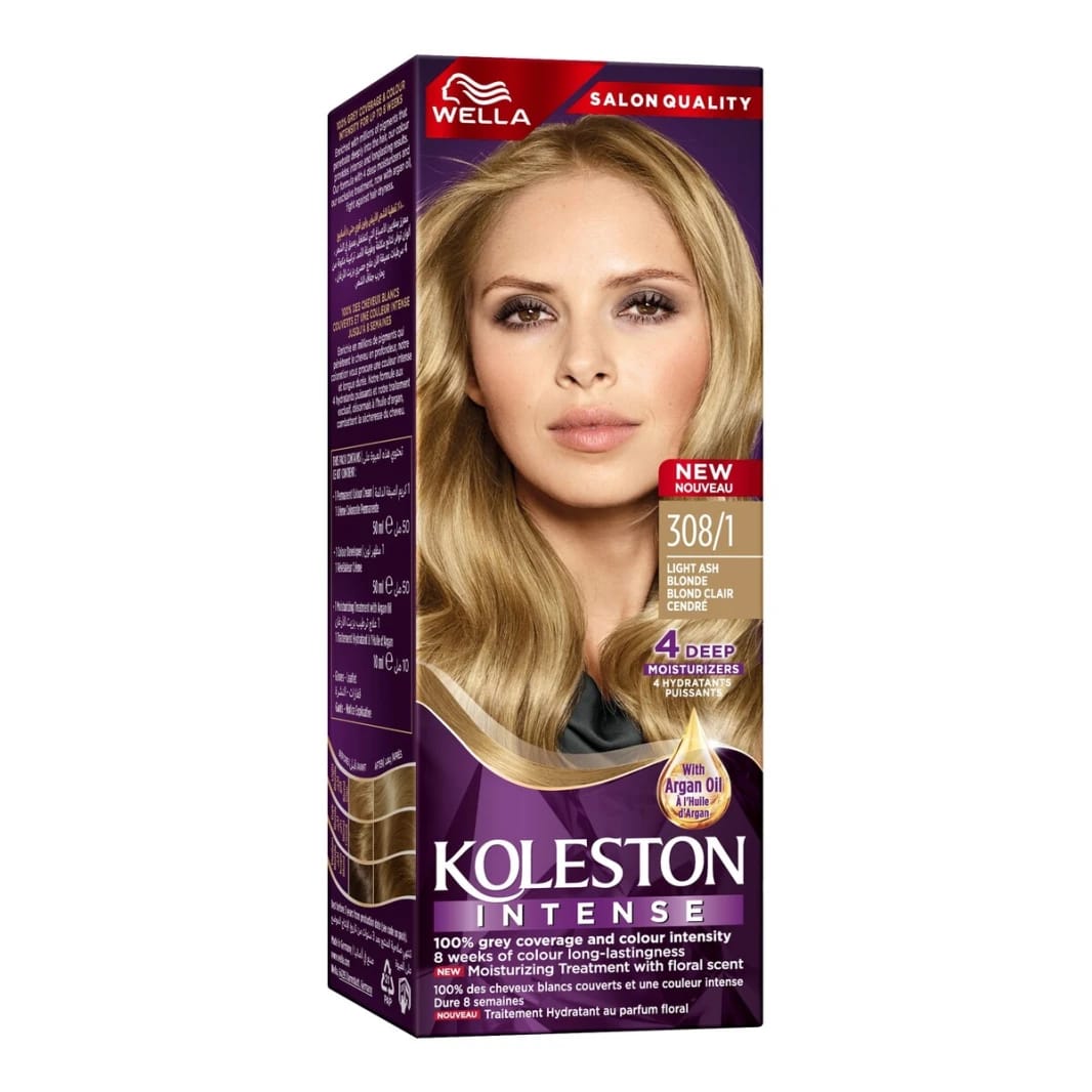 Koleston Intense Hair Color Light Ash Blonde Salon Quality Grey Coverage and Moisture Care for Women