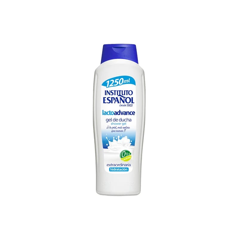 Instituto Espanol Shower Gel in 1250ml Bottle, Enriched with Milk Extract for Sensitive and Dry Skin.