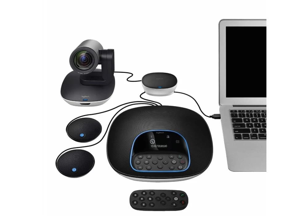 Logitech GROUP Video Conferencing Bundle with Expansion Mics for Mid to Large-sized Meeting Rooms