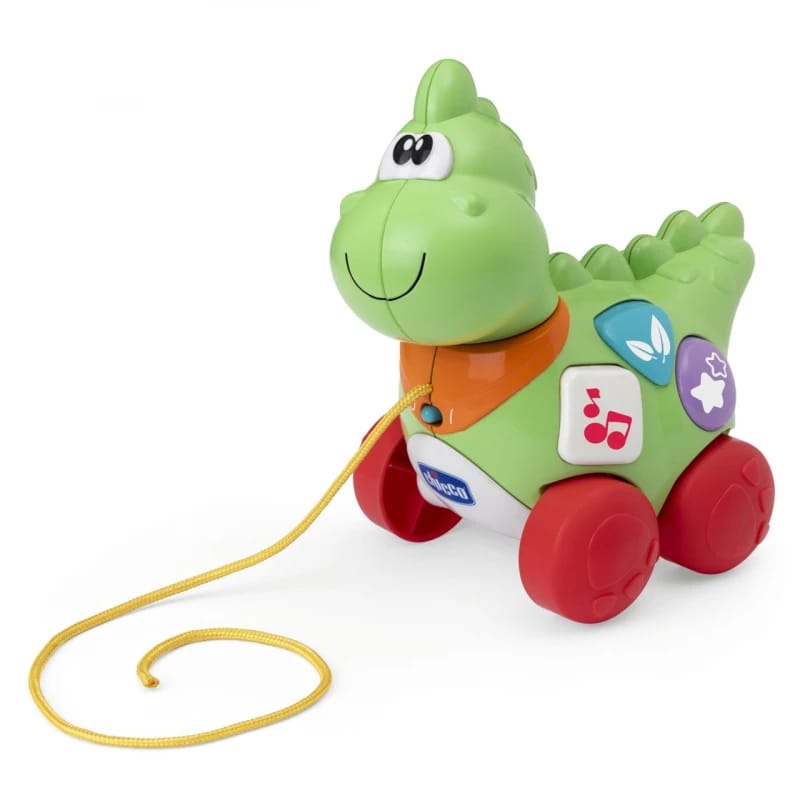 Chicco My First Dino Pull Along Toy for Babies 1-3 Years Old, Interactive Musical