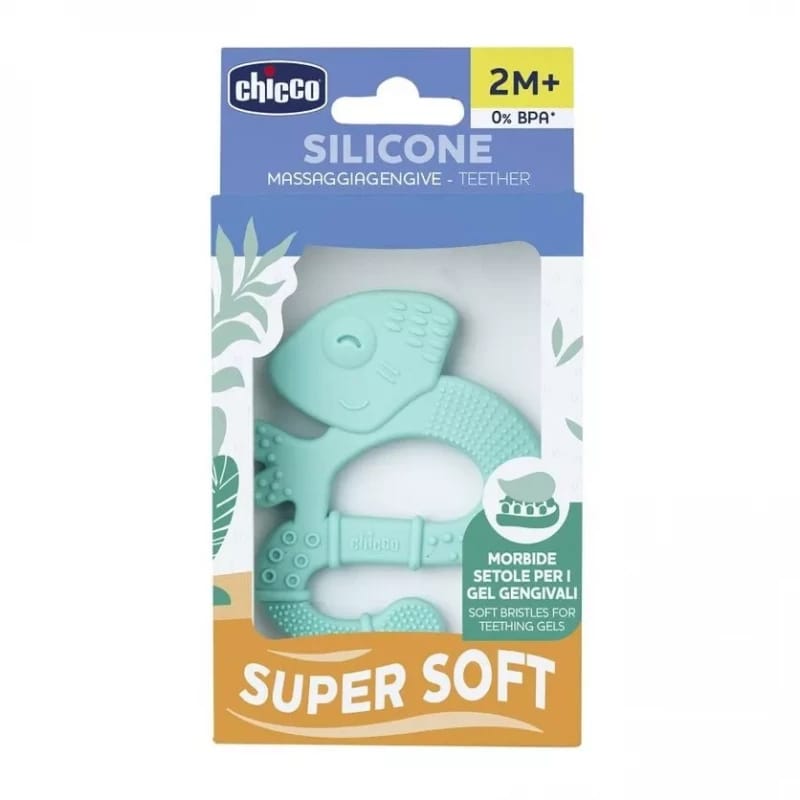 Chicco Silicone Teether Toy Lizard 2m+, BPA-Free, Baby Teething Relief