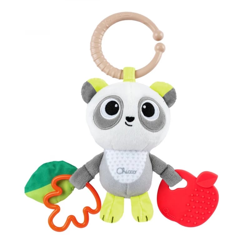 Chicco Panda First Activity Plush Toy, Soft Baby Rattle, 3-24 Months