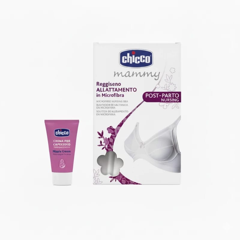 Chicco Microfiber Nursing Bra White 5C + Protective Nipple Cream Set