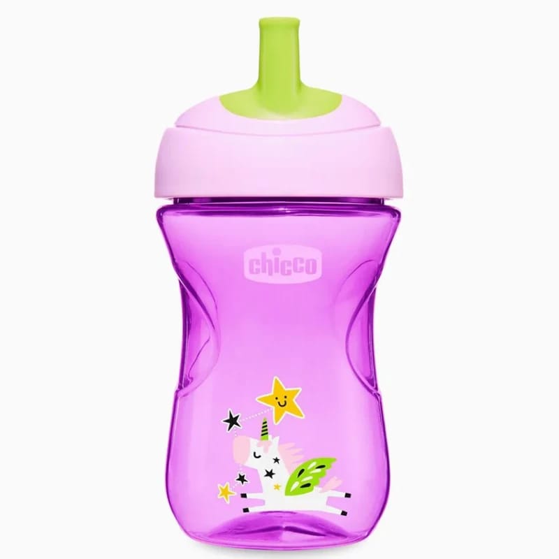 Chicco Advanced Sippy Cup with Straw, 266 ml (For 12 Months and Up), Spill-Proof Training Cup with Comfortable Straw, Purple