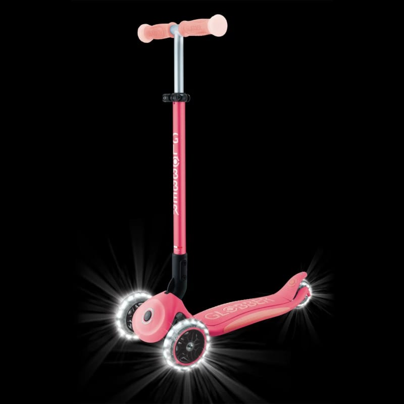 Globber ELITE LIGHTS GLOW Scooter – Coral Pink (3–9+ Years)
