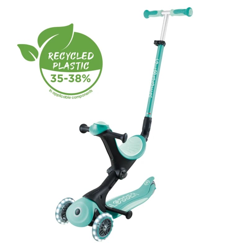 Globber GO•UP ACTIVE LIGHTS 360° Scooter – Dark Mint (15m–9+)