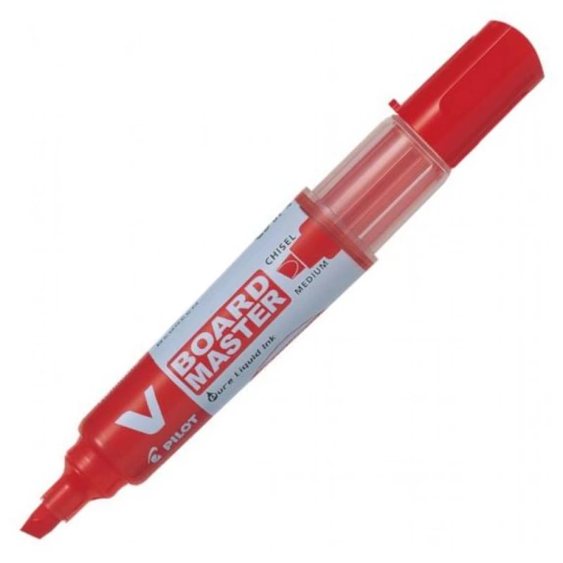 Pilot V Board Master Red Whiteboard Marker with Chisel Tip - Clear Writing