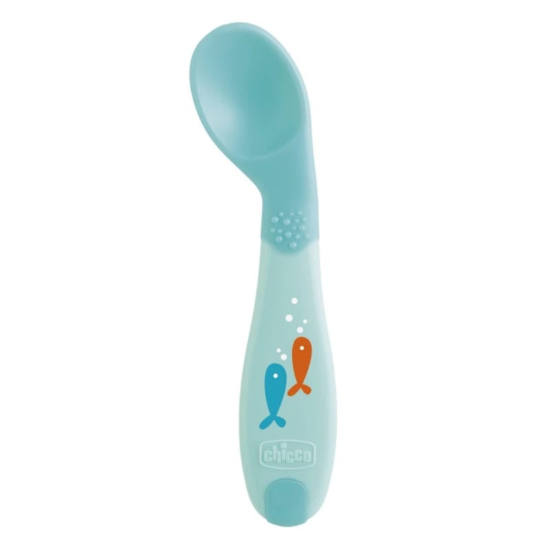 Chicco First Baby Spoon, +8 Months, Blue