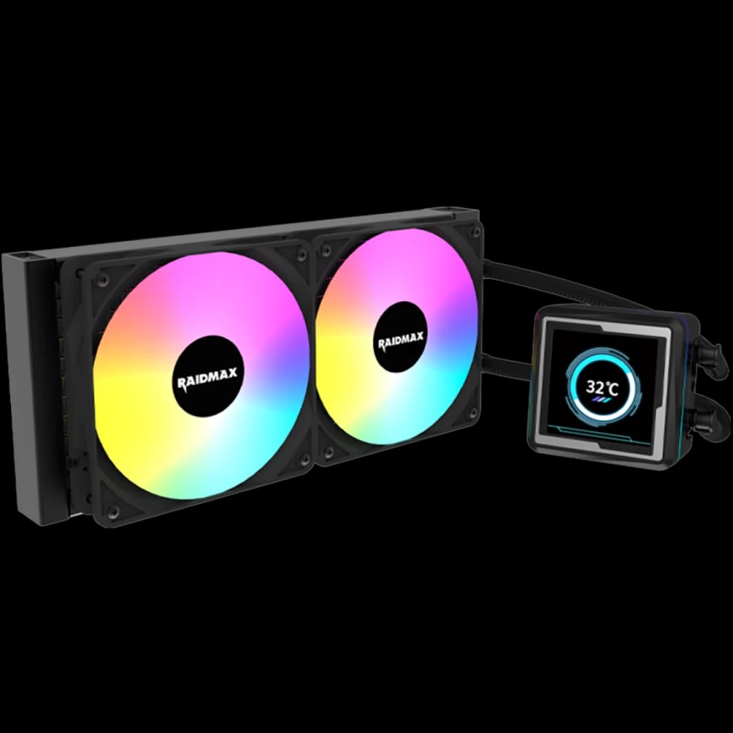 Raidmax LM240 ARGB LCD AIO Water Cooling System with Intel & AMD Compatibility - Black