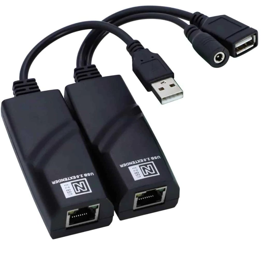USB 2.0 Extender to RJ45 with 4-Port USB Hub - 100M