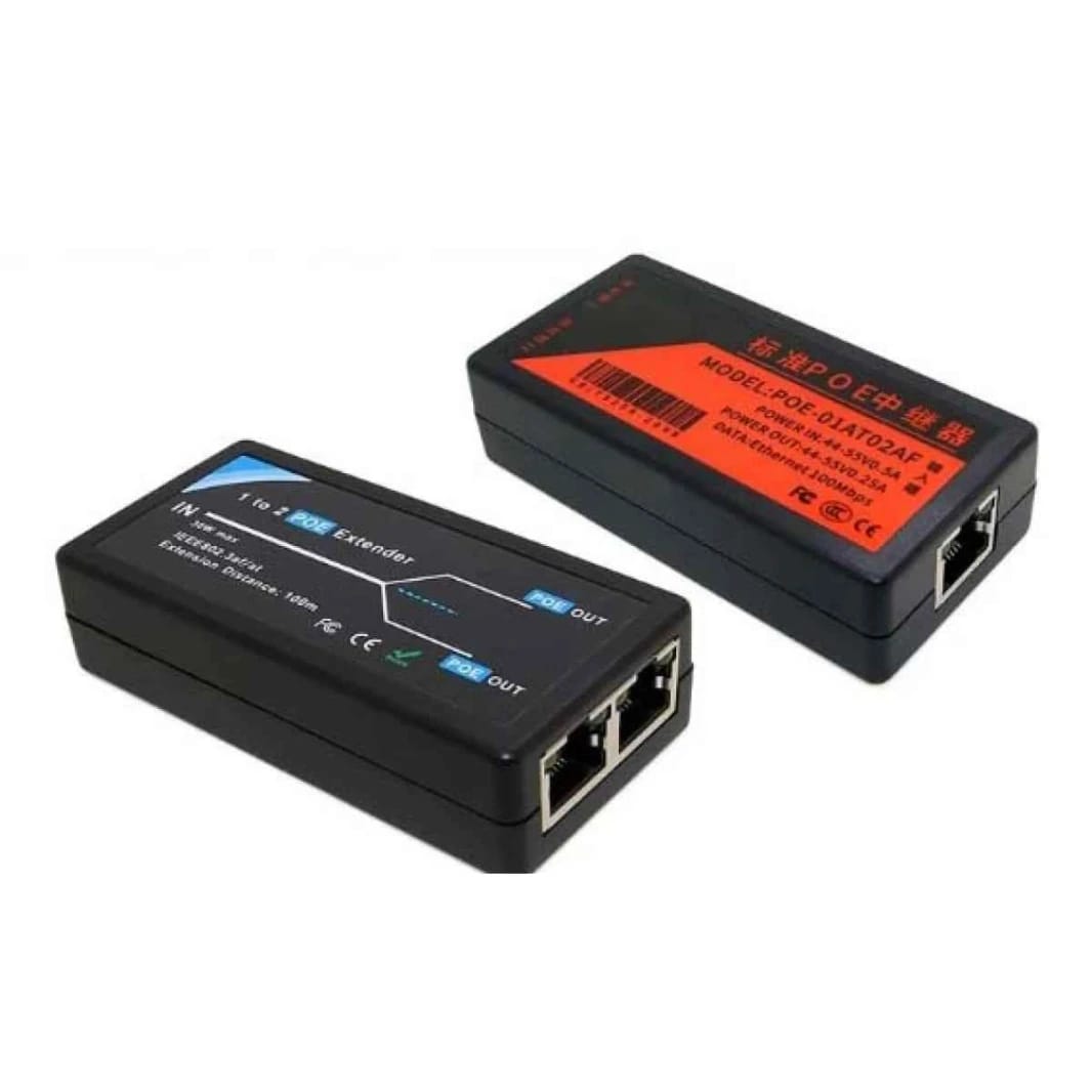 2 Port 100M POE Extender 10/100Mbps with IEEE 802.3af Standard Input/Output for IP Camera