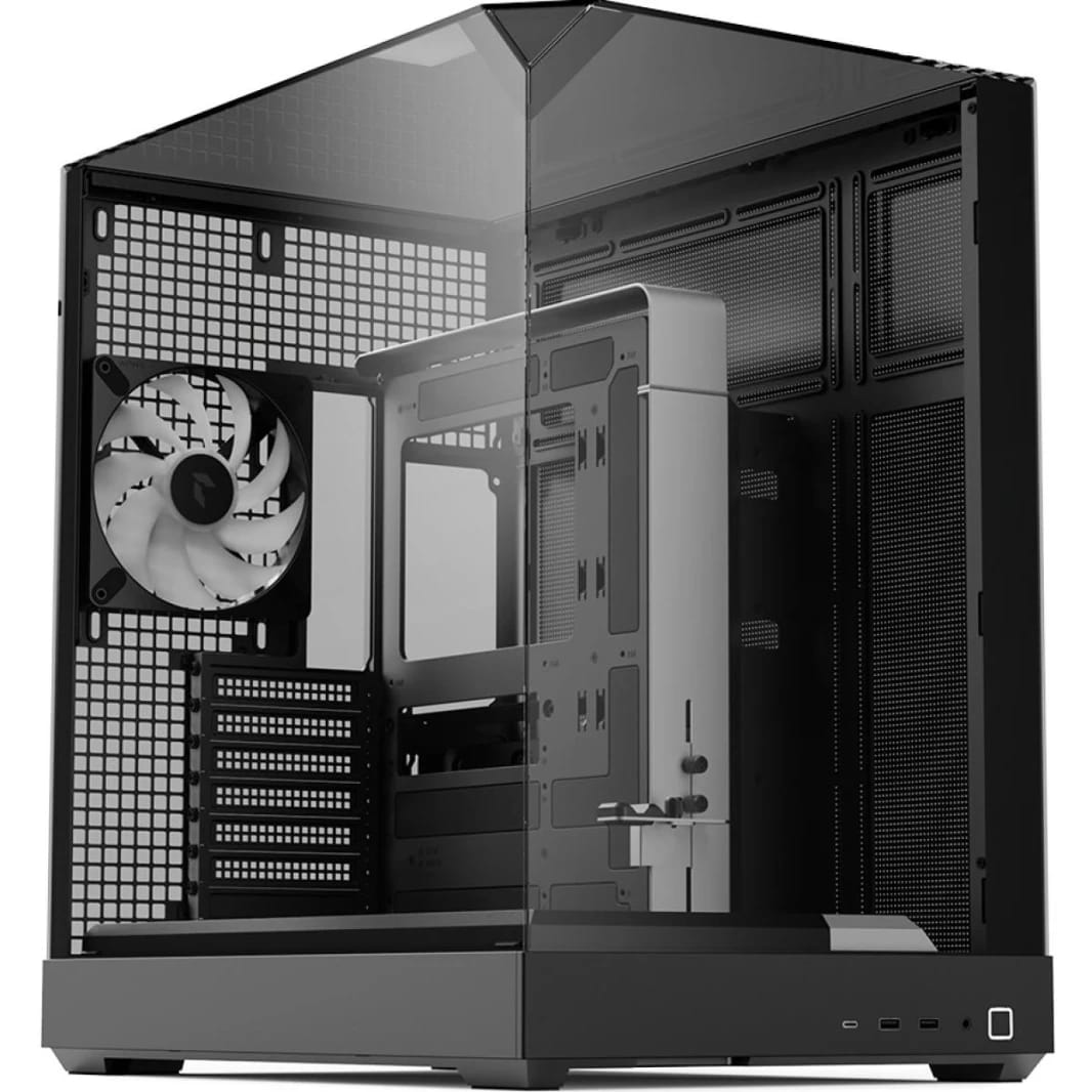 APNX V2 Black ATX Mid Tower Tempered Glass Gaming Case