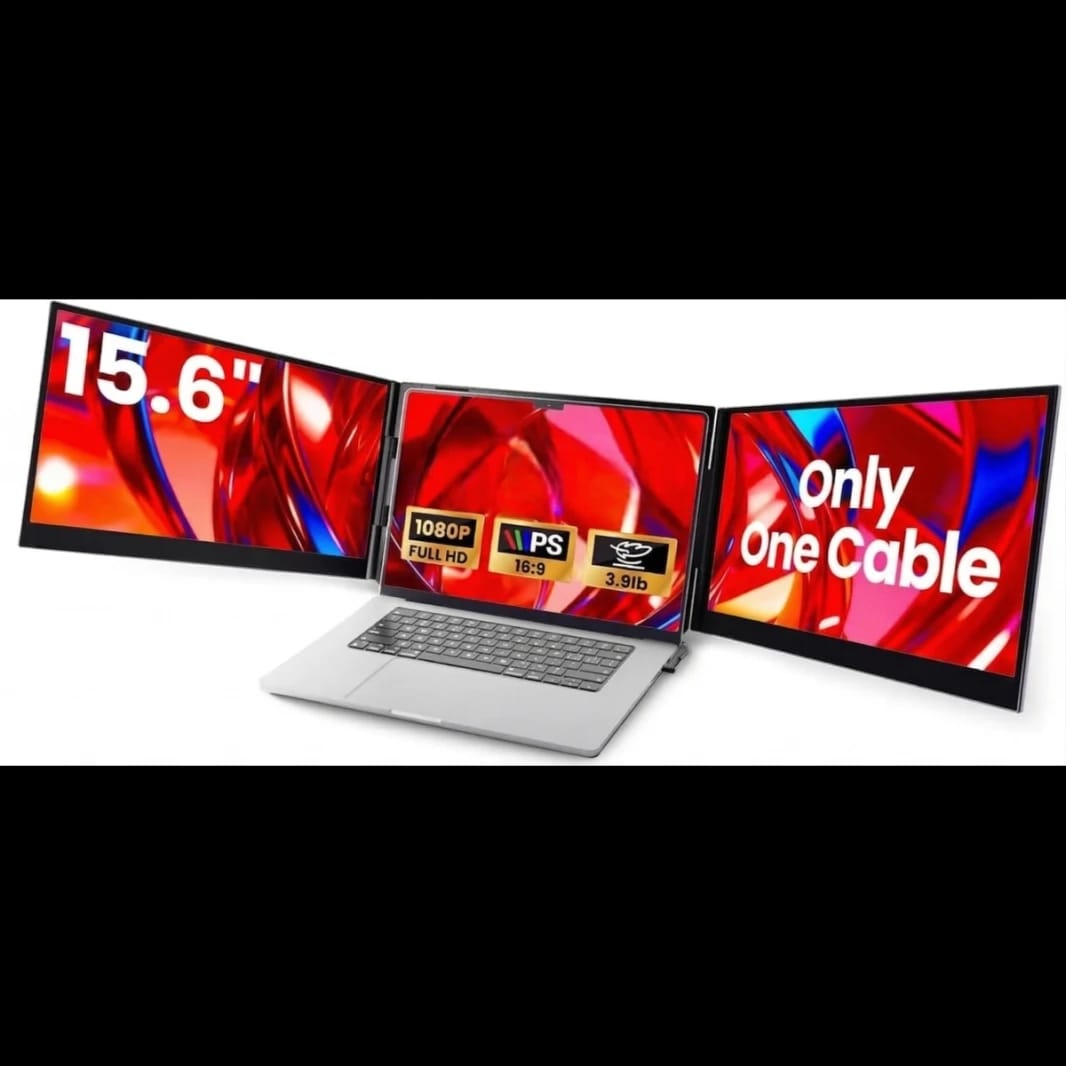 V2com P7 Pro 15.6" جهاز عرض متنقل ثلاثي الشاشة عالي الدقة بالكامل