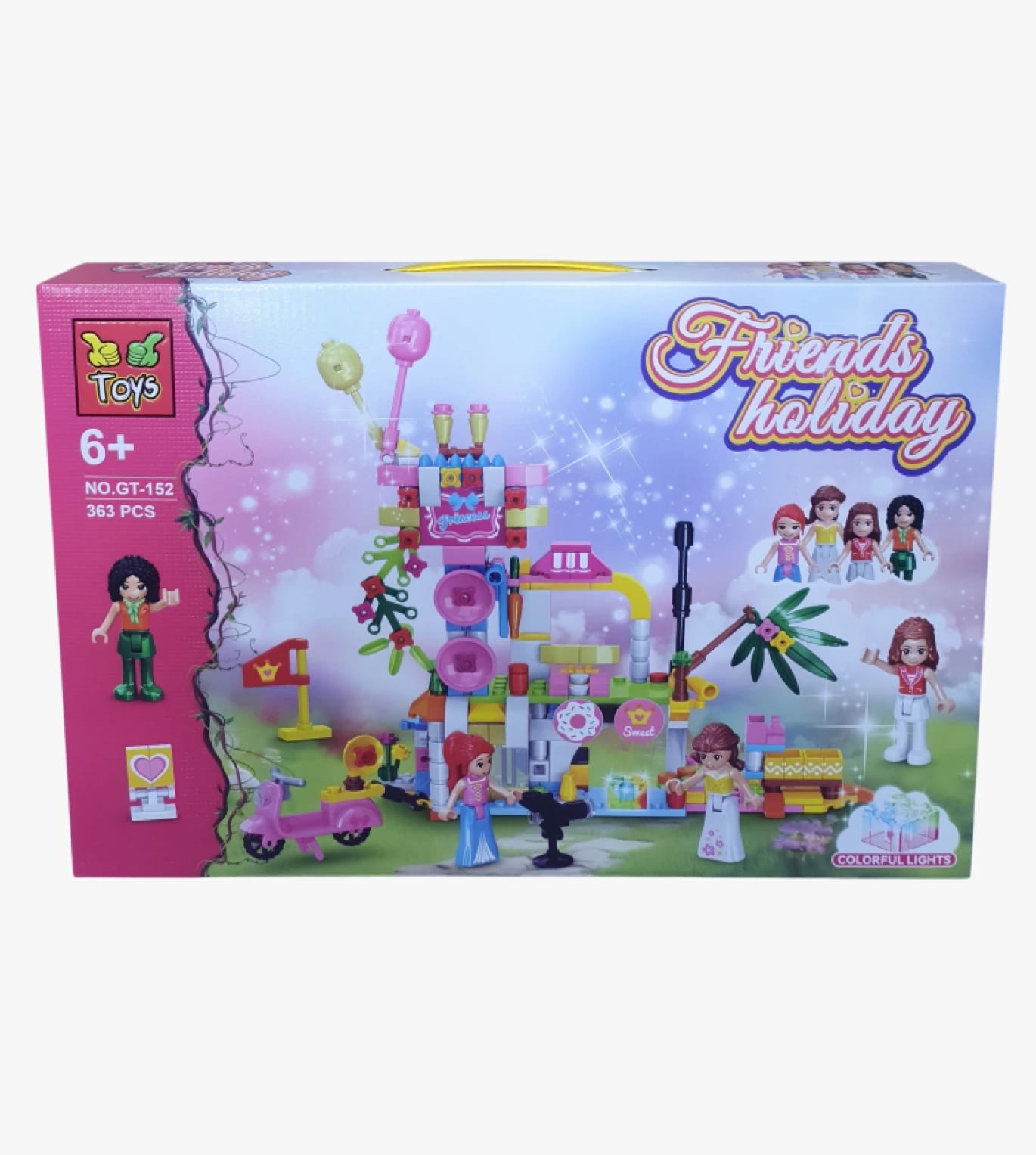 Toys Friends Holiday Building Playset for Girls with Colorful Lights, Fun & Interactive Setup for Ages 6+