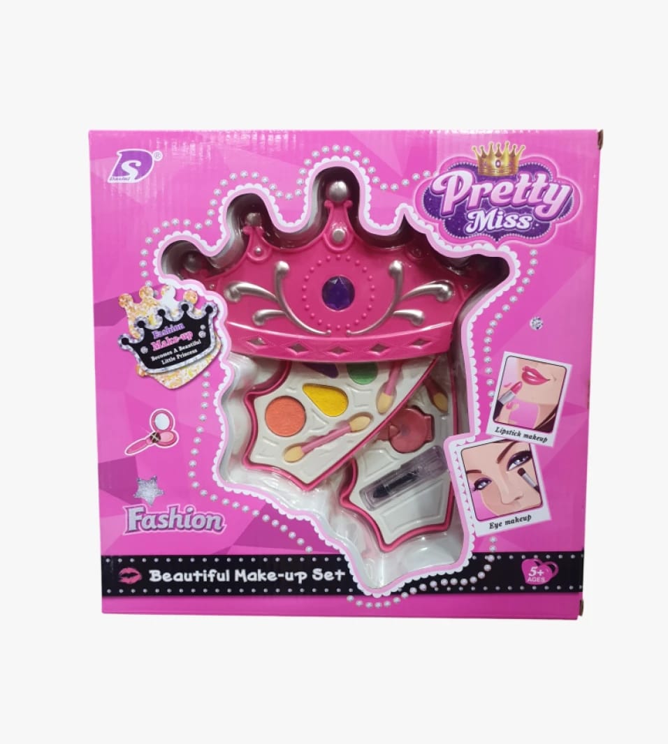 Pretty Miss Beautiful Makeup Set for Kids by Brand, Unique Crown Design, Ideal for Young Girls to Enhance Fun and Enjoyment