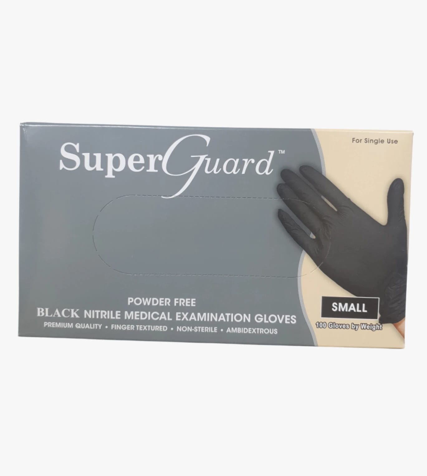 SuperGuard Black Nitrile Medical Examination Gloves, Powder-Free Design, for Professional Use