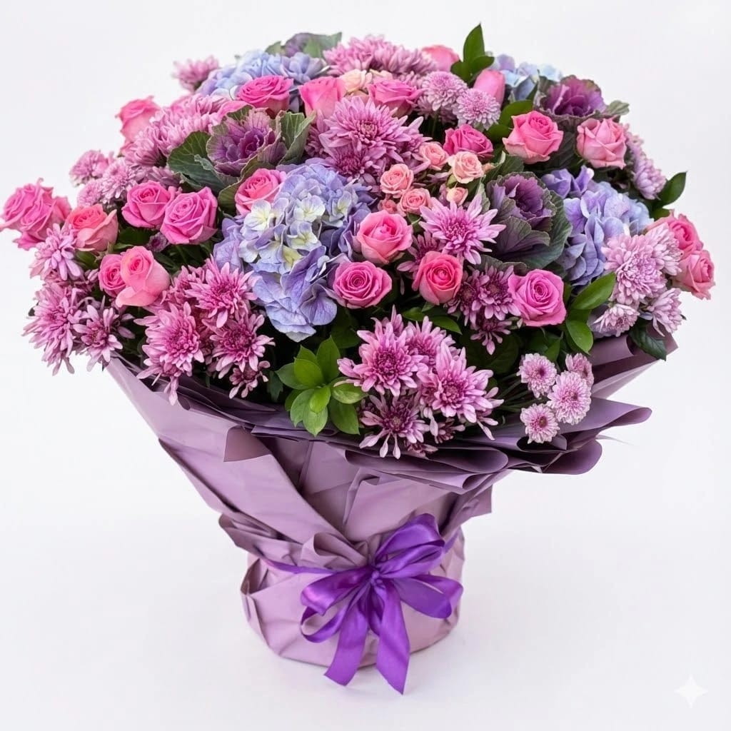 Radiant Pink & Purple Bloom Bouquet