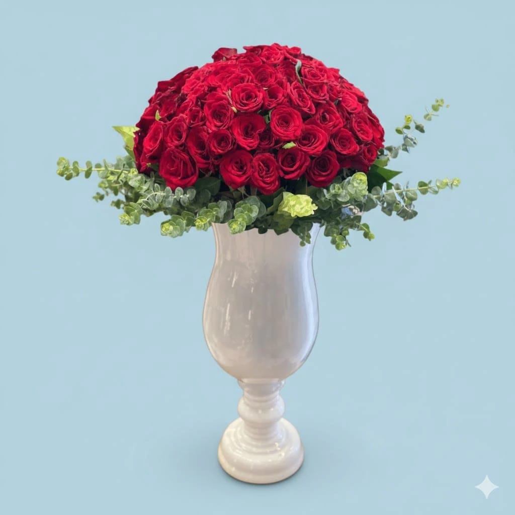 100 Red Roses Vase