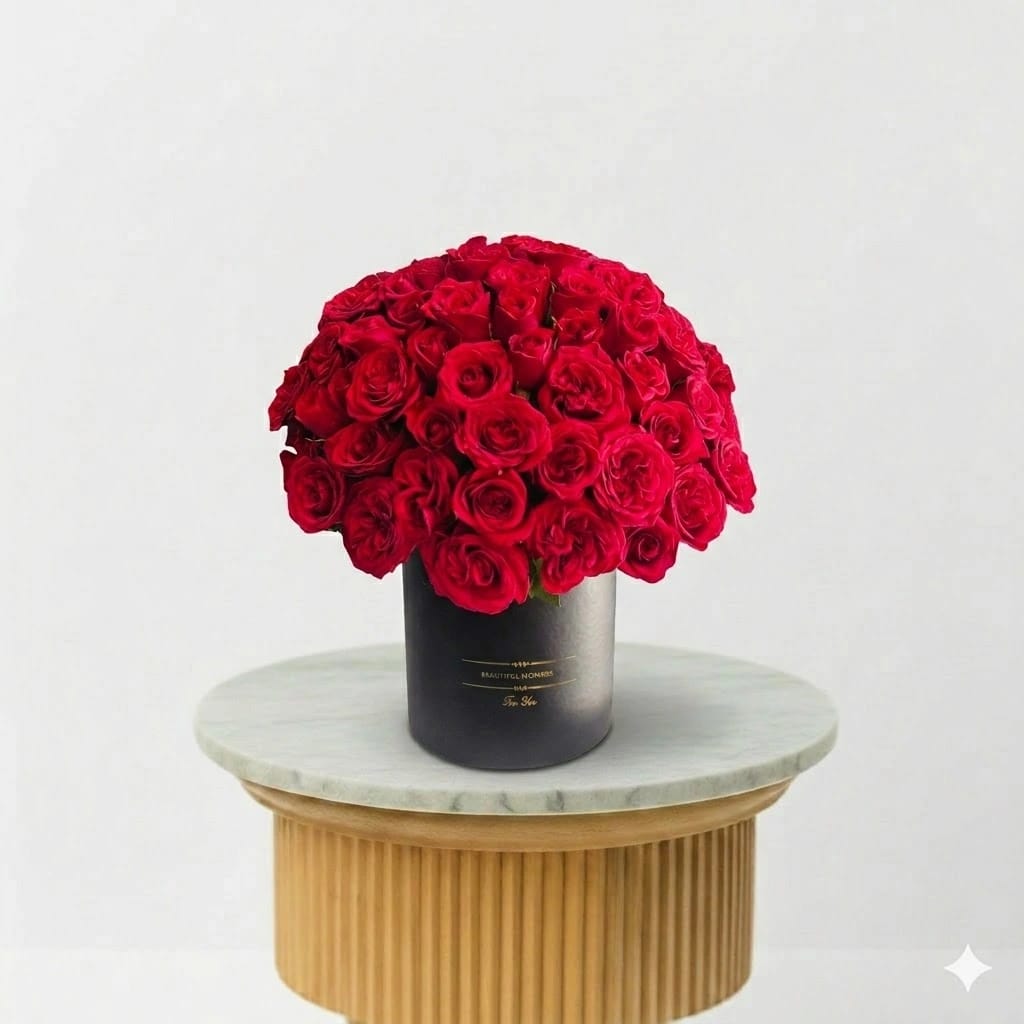 50 Red Roses Gift Box