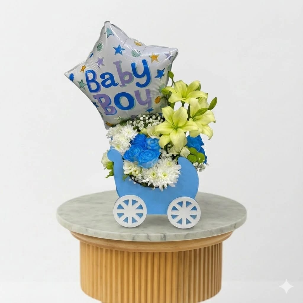 Welcome Baby Boy - Joyful Blooms Cart