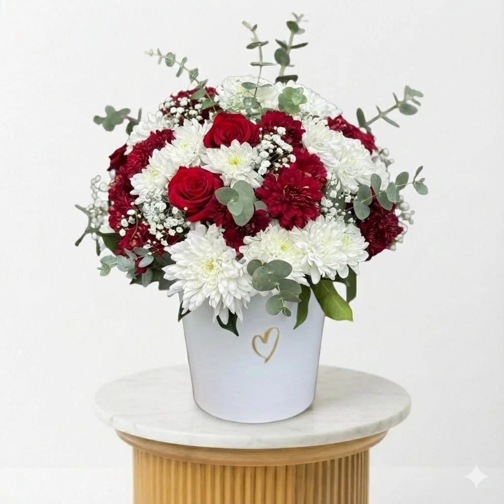 Elegant Red & White Floral Arrangement
