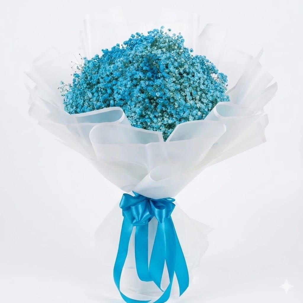 Blue Gypsophila Cloud Hand Bouquet