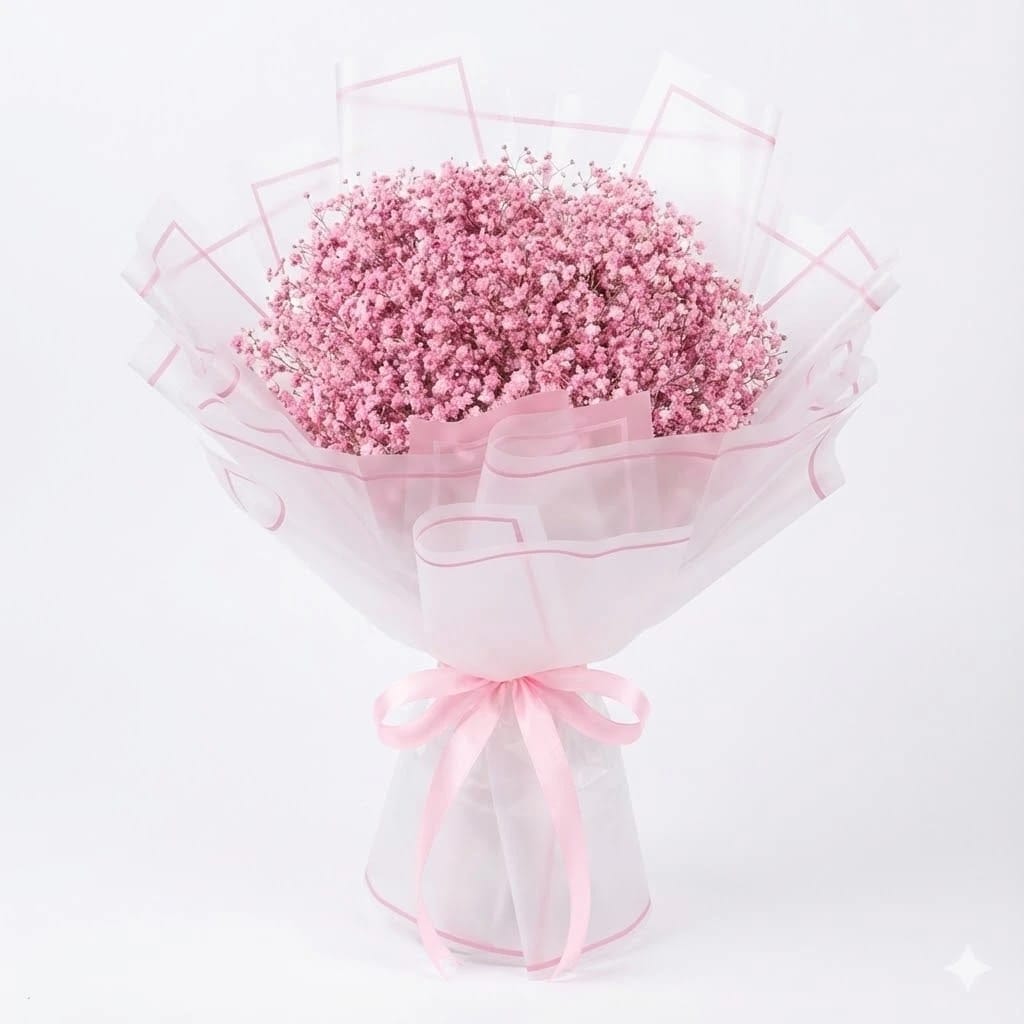 Pink Gypsophila Cloud Hand Bouquet