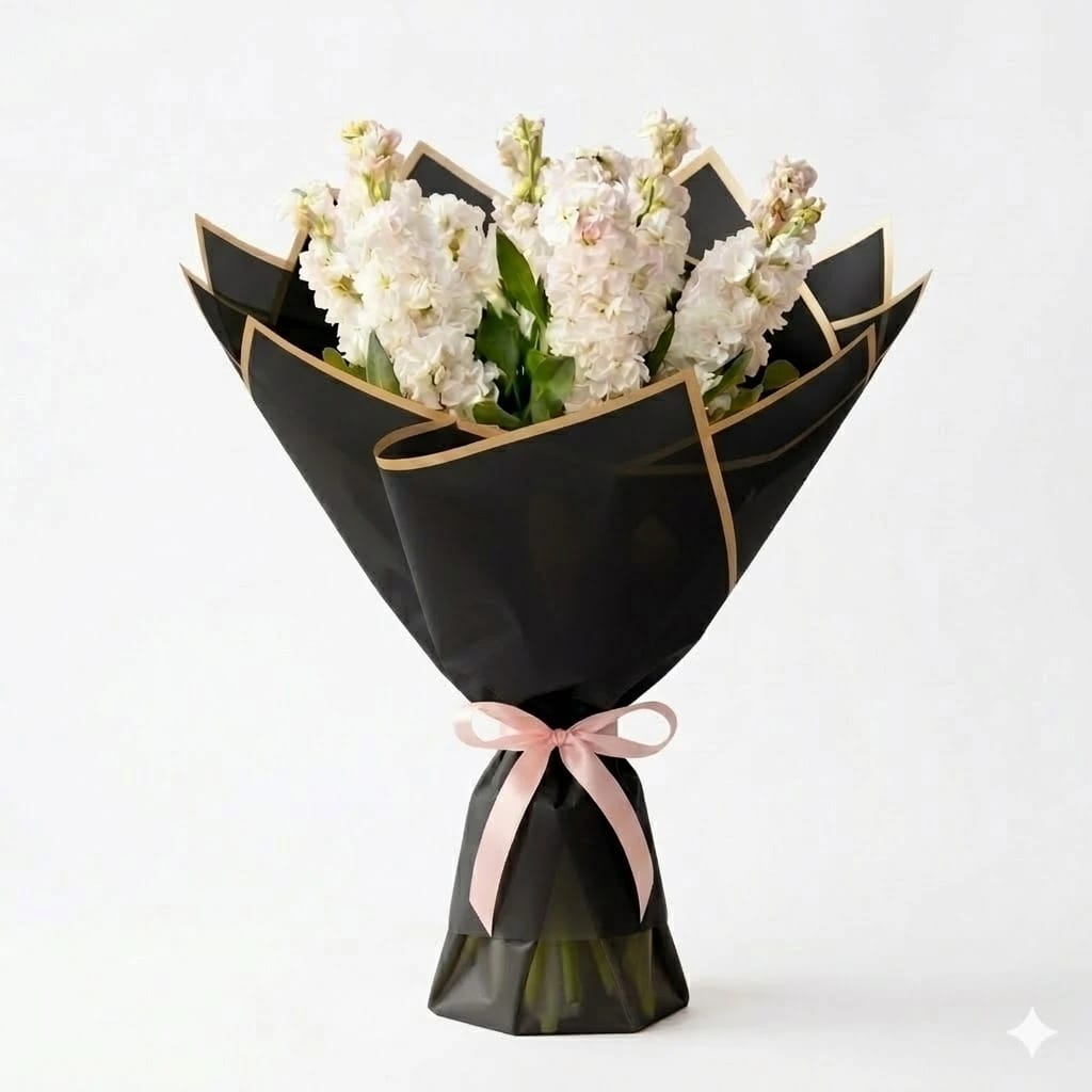 Elegant White Matthiola Bouquet