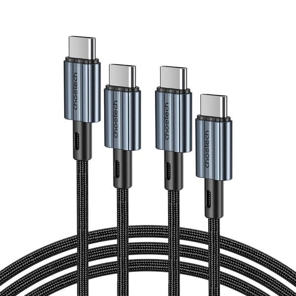 كابل Choetech USB-C إلى USB-C بقدرة 60 واط أسود 1.2 متر