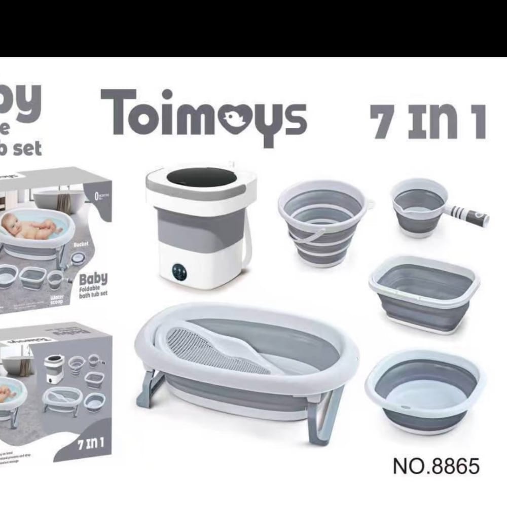 Toimoys Foldable 7-in-1 Baby Bath Tub Set