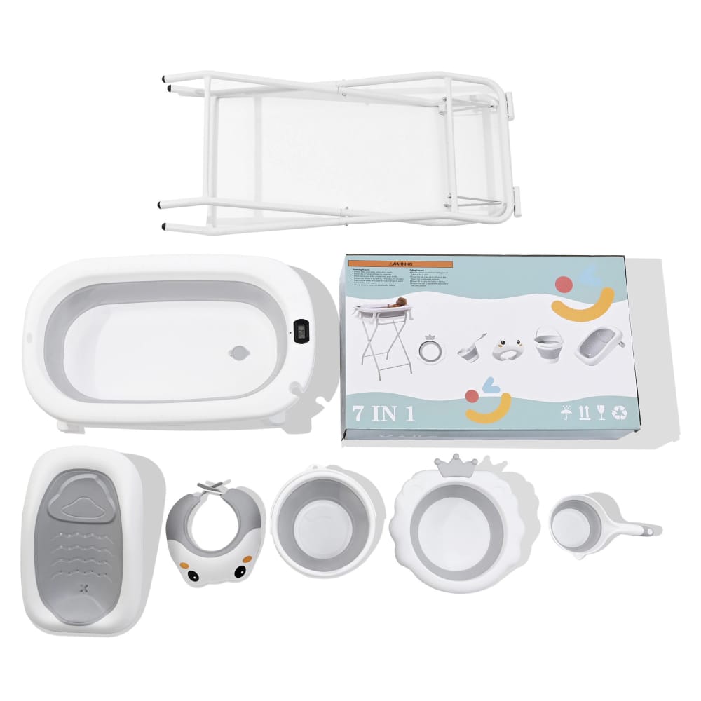 7-in-1 Baby Bath Set with Stand and Complete Accessories