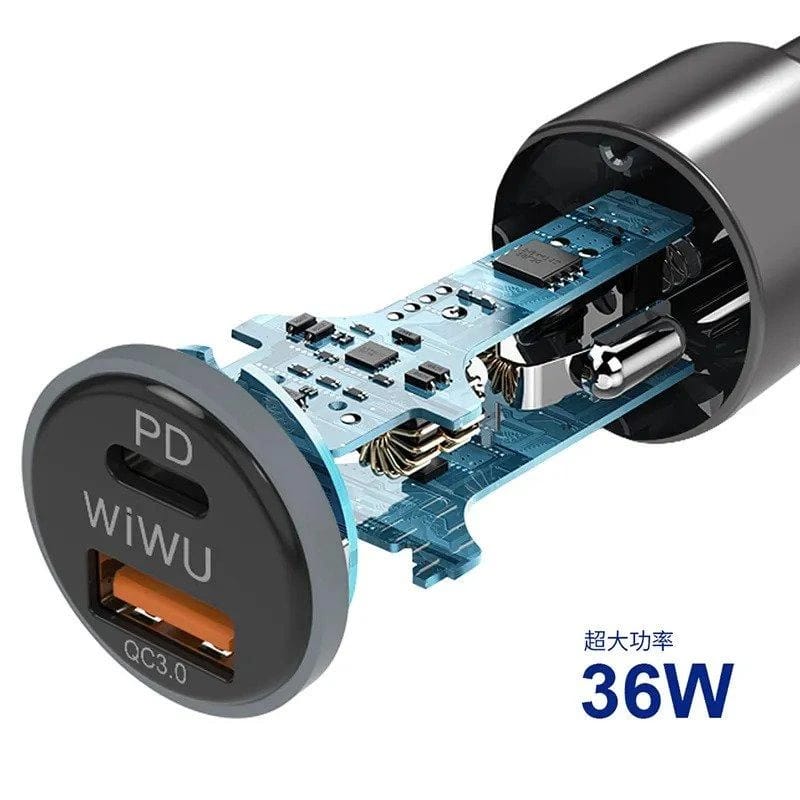 WiWU PC100 Mini Car Charger 18W Fast USB-C Charger