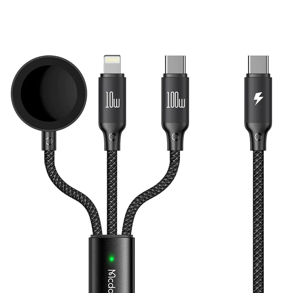 Mcdodo 3 in 1 Wireless Charging Cable - Black