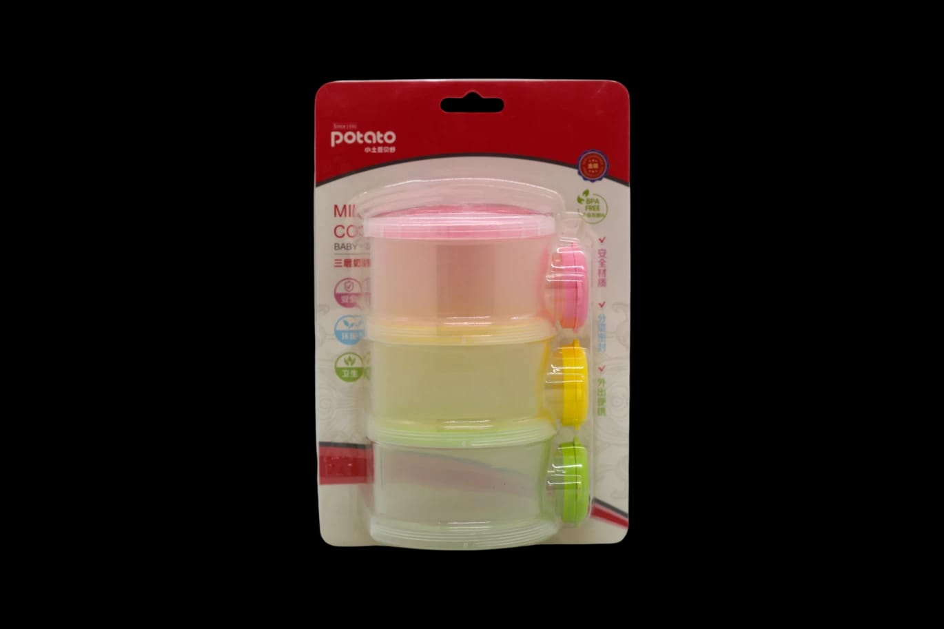 Potato Colorful 3-Layer Food Container