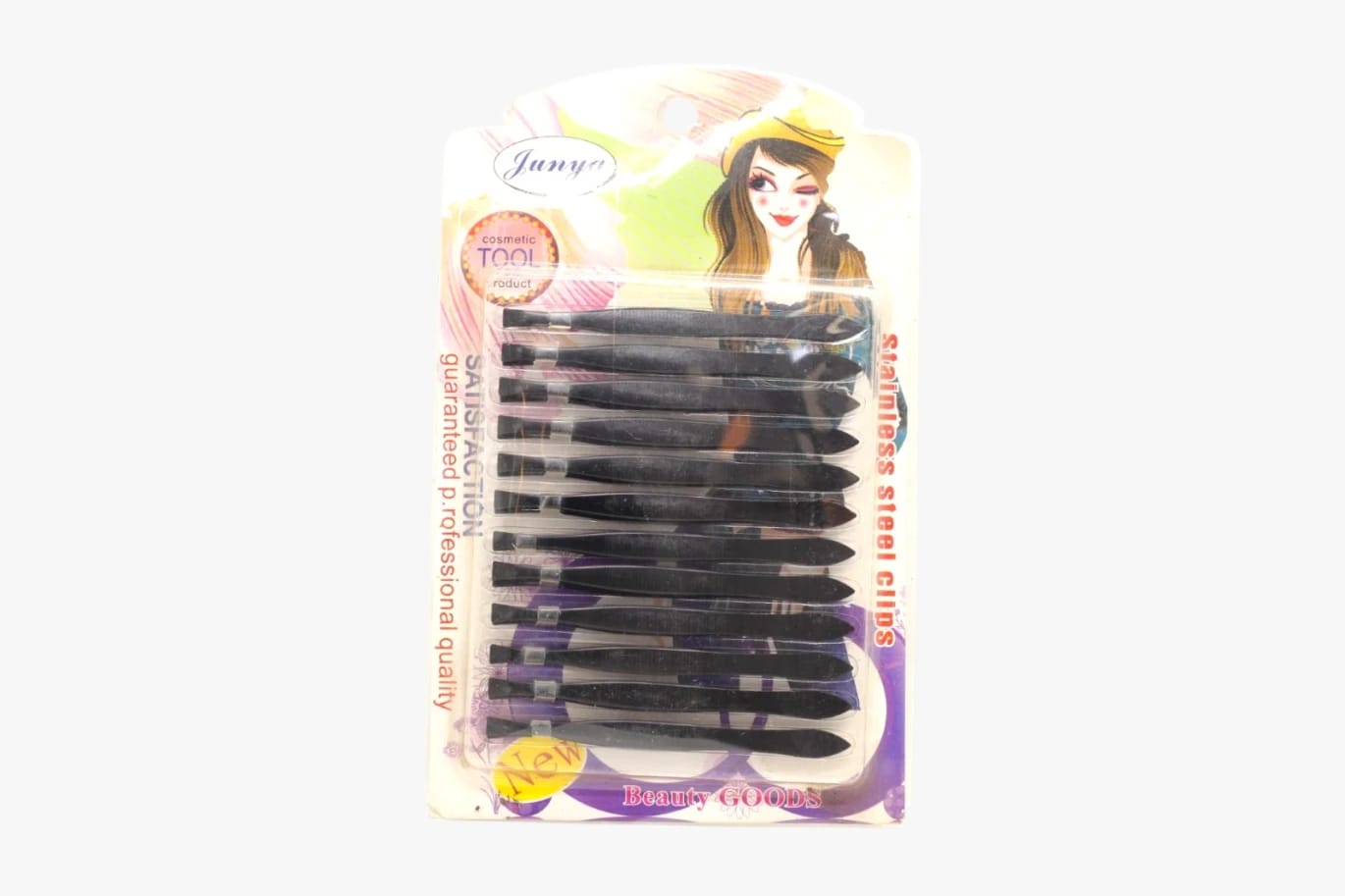 Junya Black Eyebrow Tweezers, 12 Pieces
