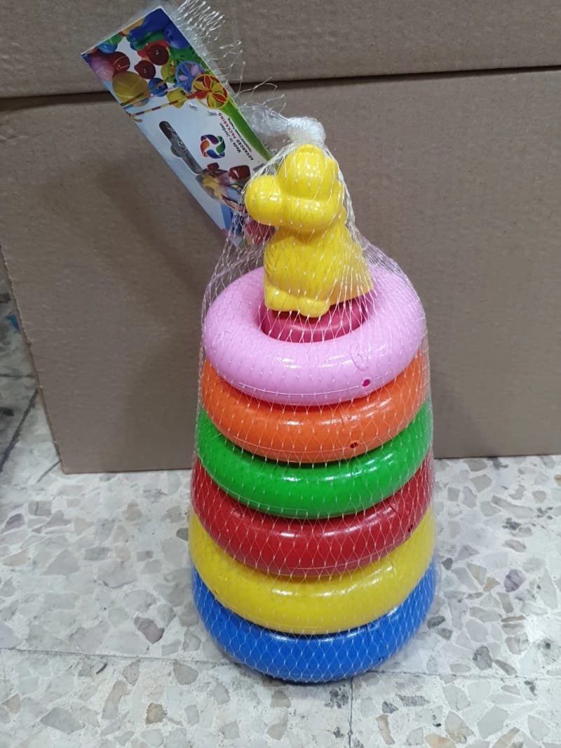 Colorful Stacking Ring Toy Plastic Rings with Cute Animal Head Design Ideal for Early Learning and Intelligence Boost